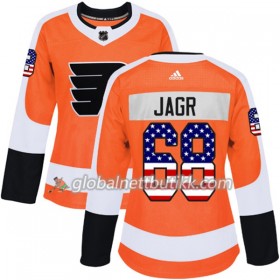 Philadelphia Flyers Hockeydrakt Jaromir Jagr 68 2017-2018 USA Flag Fashion Orange Adidas Authentic - Dame